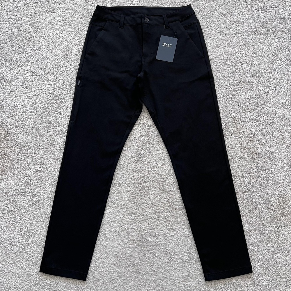 BYLT Premium Basics Everyday Pant 2.0 Pants Mens 33 Black Slim Fit Stretch Chino